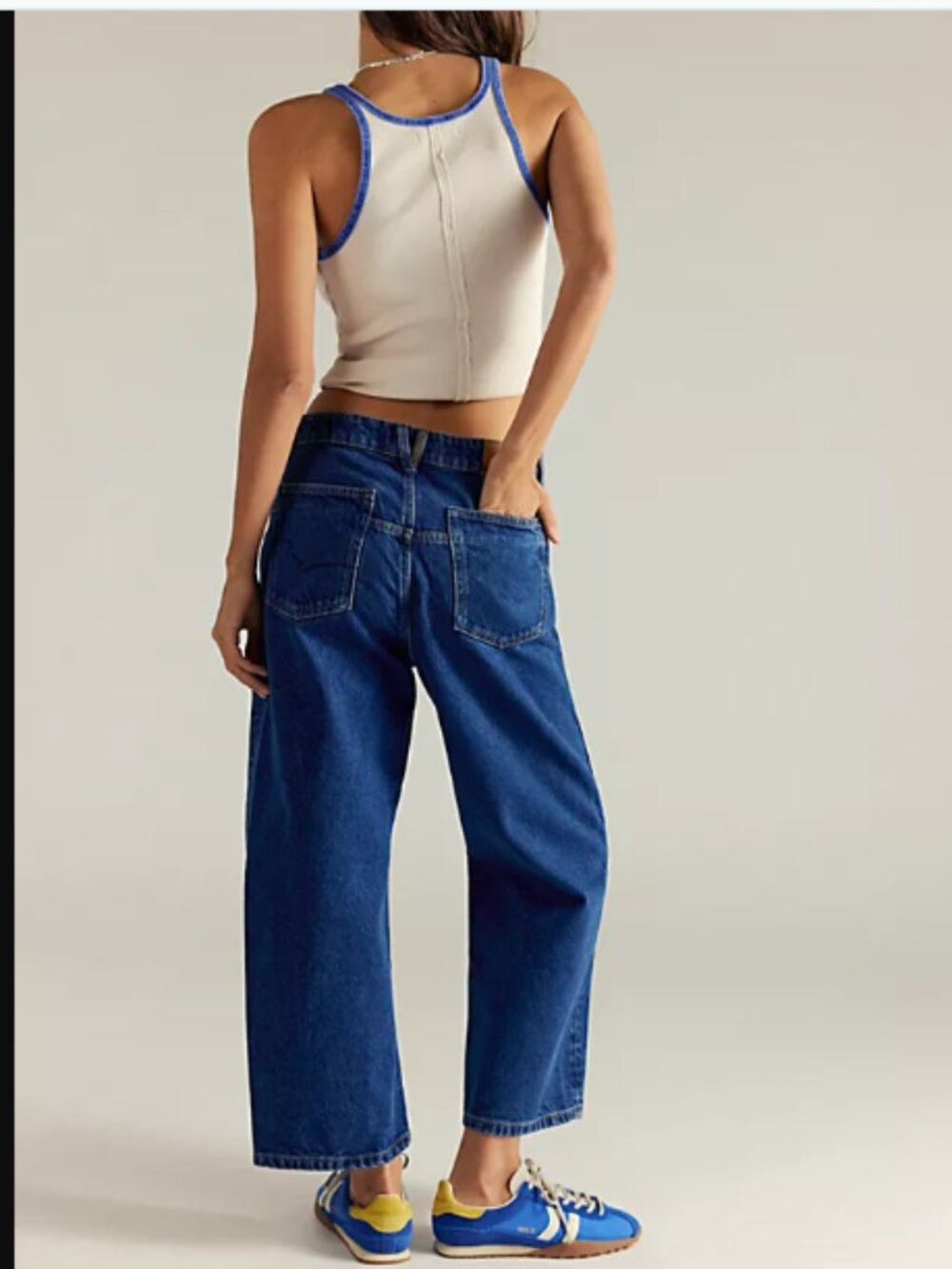 NWT We the Free People Deep Trance Dropped Boyfriend Jeans Dimension Size 33